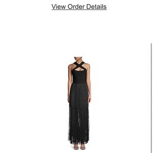 Herve lever black fringe dress